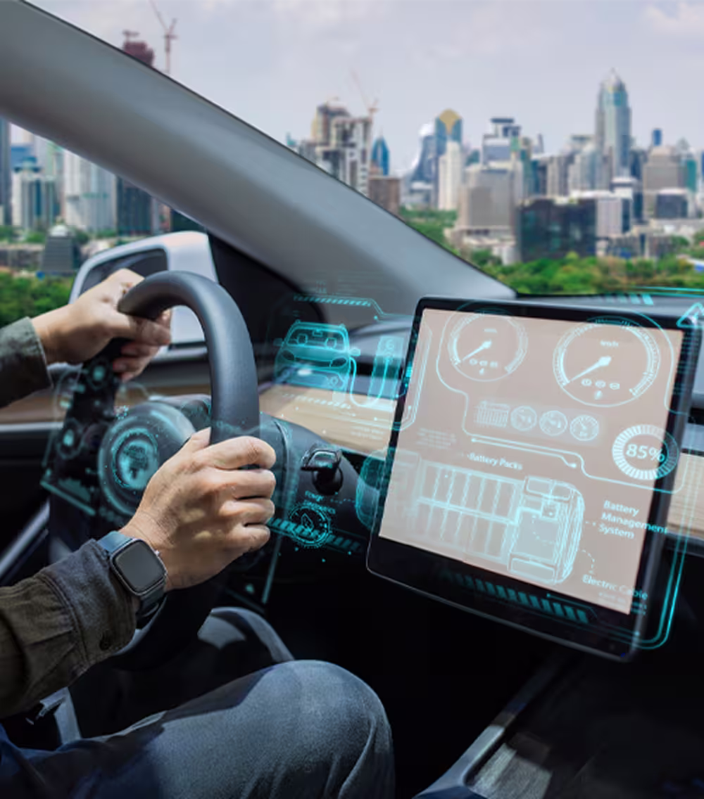 Photo of an in-car information system.